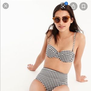 J CREW GINGHAM TWO PIECE SWIMSUIT